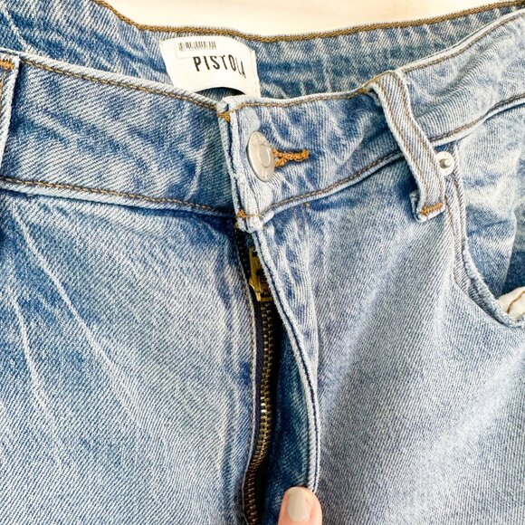 Pistola | High‎ Rise Slim Straight Leg Raw Hem Ankle Jeans Light Wash Size 29 - Picture 3 of 6